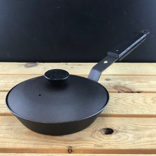 Ebonised Black 8 20cm Spun Iron Sauté Frying Pan And Lid